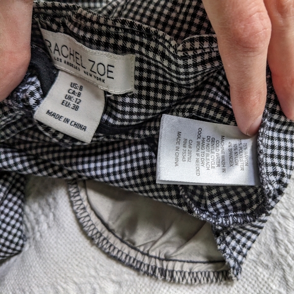 Rachel Zoe check pattern crop pants Sz 8 - Picture 5 of 7